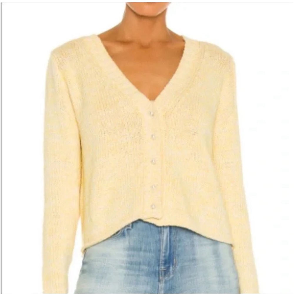 Dannijo Cardigan with pearl buttons yellow color size XL used